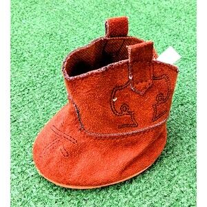 1 Single Build A Bear Cowboy Boot Western Cowgirl  Brown Faux Suede BAB Shoe EUC